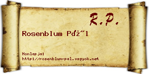 Rosenblum Pál névjegykártya